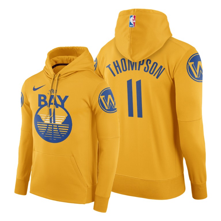 Warriors Klay Thompson #11 City Gold Hoodie Warriors Klay Thompson #11 City Gold Hoodie