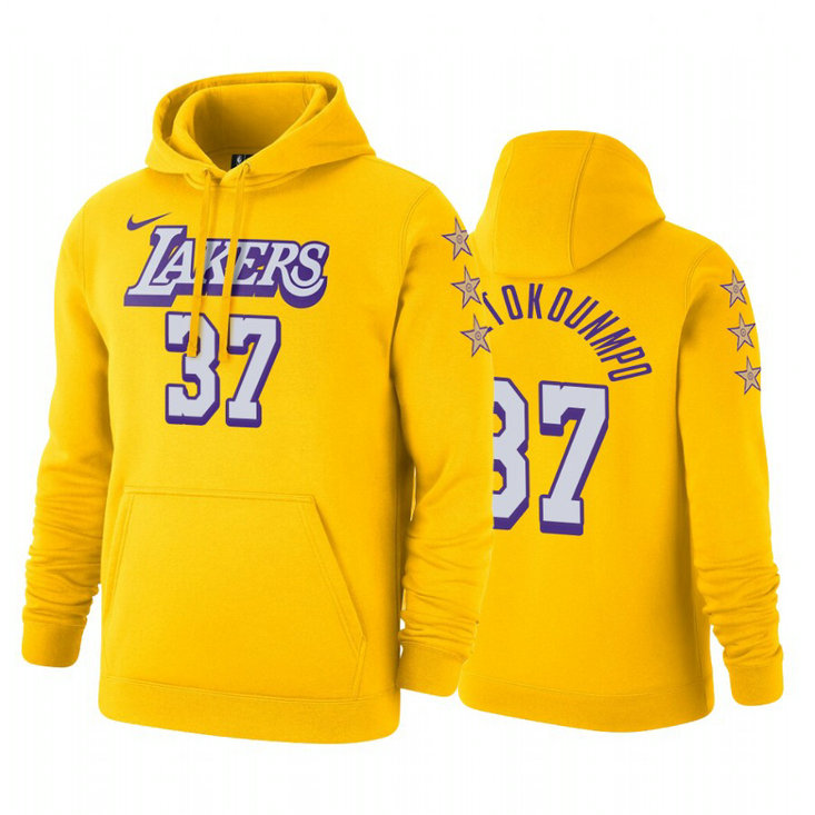 Kostas Antetokounmpo #37 Los Angeles Lakers 2019-20 City Gold Pullover Hoodie