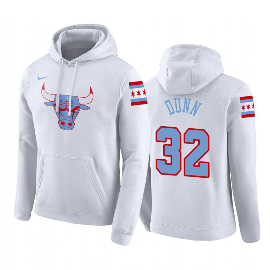 Chicago Bulls Kris Dunn #32 Pullover White City Hoodie Chicago Bulls Kris Dunn #32 Pullover White City Hoodie