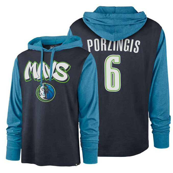 NBA Mavericks Kristaps Porzingis #6 City Edition Blue 47 Branded Hoodie NBA Mavericks Kristaps Porzingis #6 City Edition Blue 47 Branded Hoodie