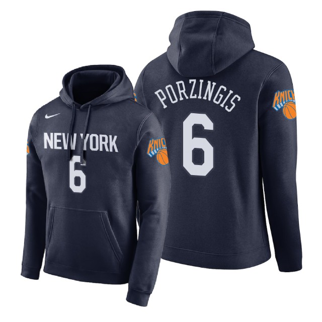 New York Knicks Kristaps Porzingis #6 Navy 2018 City Edition Hoodie New York Knicks Kristaps Porzingis #6 Navy 2018 City Edition Hoodie