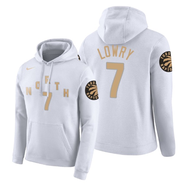 Toronto Raptors Kyle Lowry #7 White 2018 City Edition Hoodie Toronto Raptors Kyle Lowry #7 White 2018 City Edition Hoodie