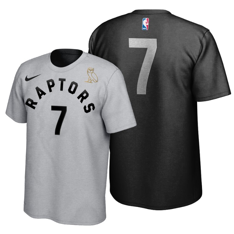 2020 Raptors x OVO Kyle Lowry #7 Black White Reversible T-Shirt