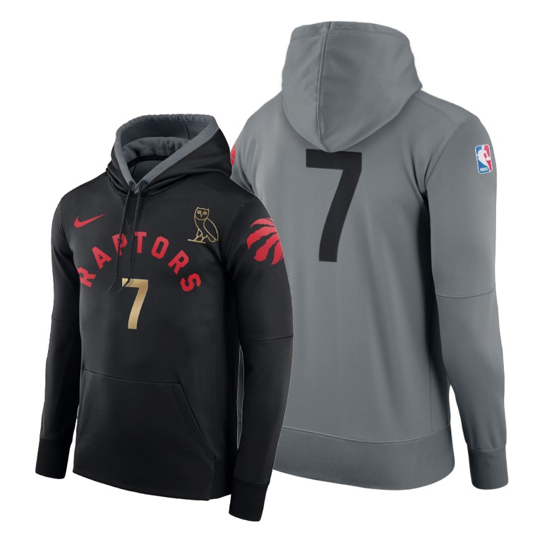 2020 Raptors x OVO Kyle Lowry #7 Black White Reversible Hoodie 2020 Raptors x OVO Kyle Lowry #7 Black White Reversible Hoodie