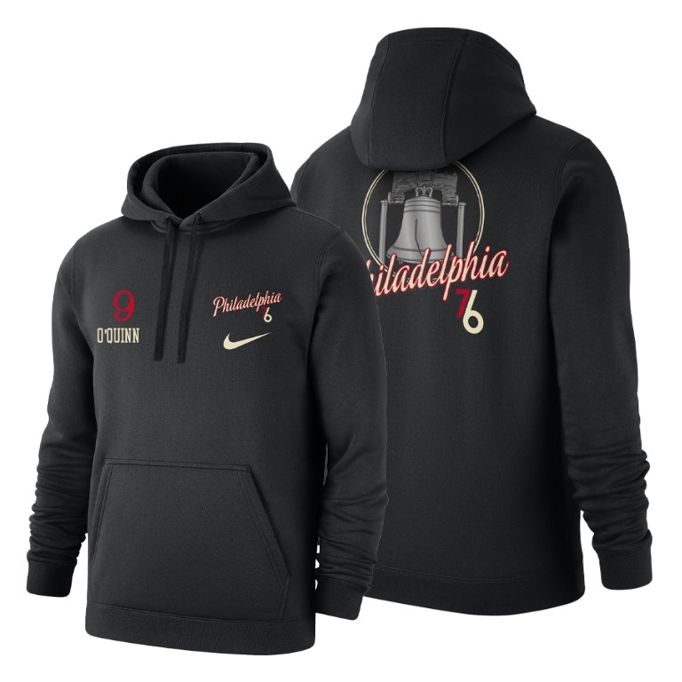 Kyle O'Quinn #9 Philadelphia 76ers 2019-20 Earned Edition Black Liberty Bell Hoodie Kyle O'Quinn #9 Philadelphia 76ers 2019-20 Earned Edition Black Liberty Bell Hoodie
