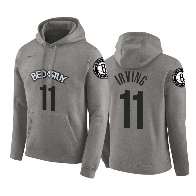Kyrie Irving #11 Brooklyn Nets 2019-20 City Gray Pullover Hoodie Kyrie Irving #11 Brooklyn Nets 2019-20 City Gray Pullover Hoodie