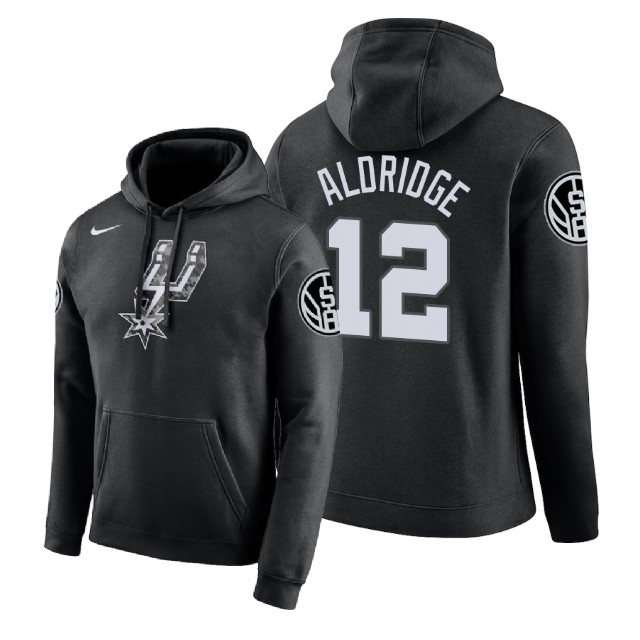 San Antonio Spurs LaMarcus Aldridge #12 Black 2018 City Edition Hoodie San Antonio Spurs LaMarcus Aldridge #12 Black 2018 City Edition Hoodie