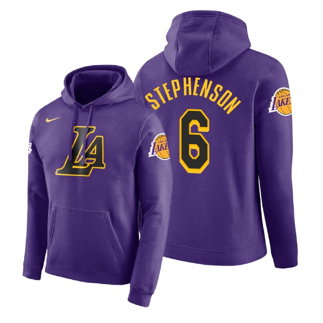 Los Angeles Lakers Lance Stephenson #6 Purple 2018 City Edition Hoodie