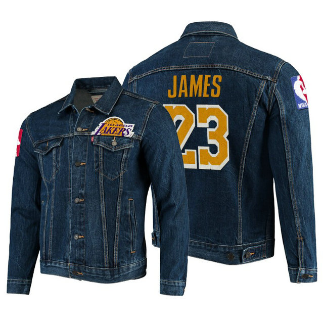 LeBron James Levi's X NBA Lakers Blue Classic Denim Jacket LeBron James Levi's X NBA Lakers Blue Classic Denim Jacket