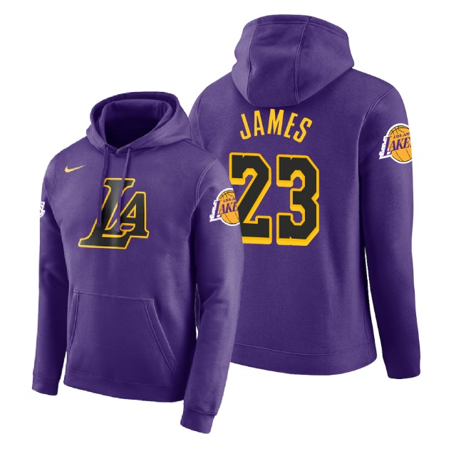Los Angeles Lakers LeBron James #23 Purple 2018 City Edition Hoodie