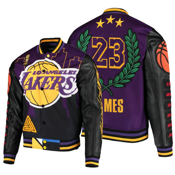 Lakers LeBron James Retro Pyramid Trophy Logo Purple Jacket Lakers LeBron James Retro Pyramid Trophy Logo Purple Jacket