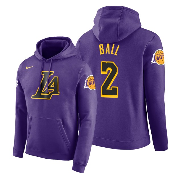 Los Angeles Lakers Lonzo Ball #2 Purple 2018 City Edition Hoodie