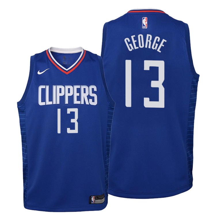 YOUTH Clippers Reggie Jackson #1 Icon 2019-20 Blue Jersey