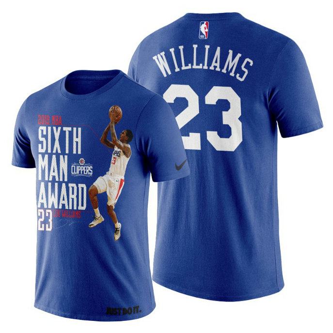 Los Angeles Clippers Lou Williams Royal 2019 NBA Sixth Man Award T-Shirt Los Angeles Clippers Lou Williams Royal 2019 NBA Sixth Man Award T-Shirt