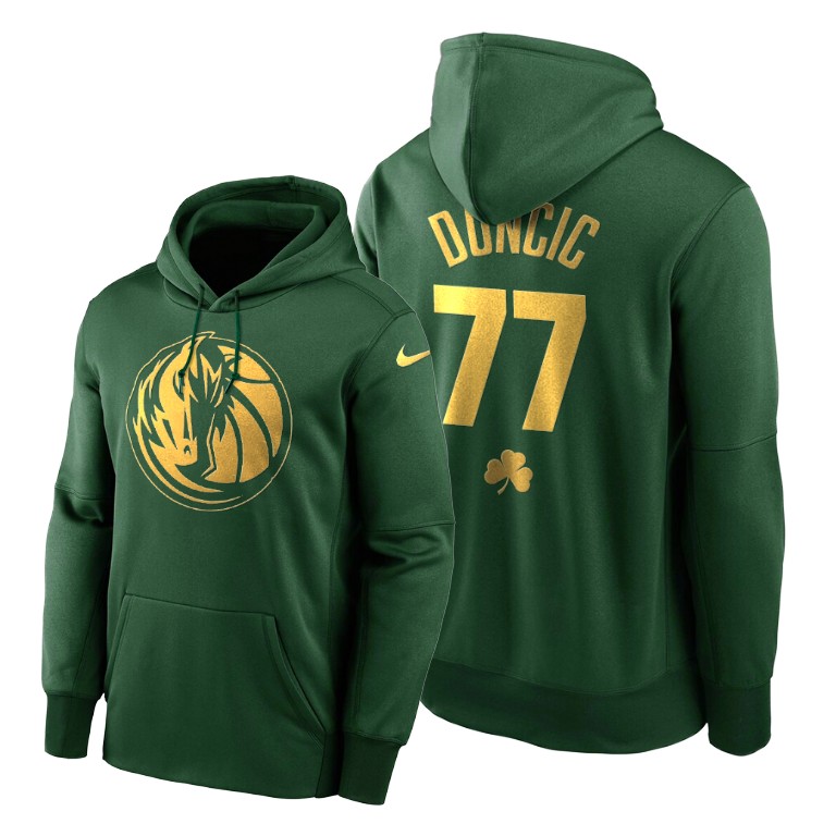 Luka Doncic 2020 St Paddy's Day Mavericks #77 Green Golden Limited Hoodie Luka Doncic 2020 St Paddy's Day Mavericks #77 Green Golden Limited Hoodie