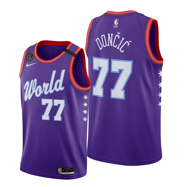 Luka Doncic World Team 2020 NBA Rising Star Jersey Dallas Mavericks #77 Purple