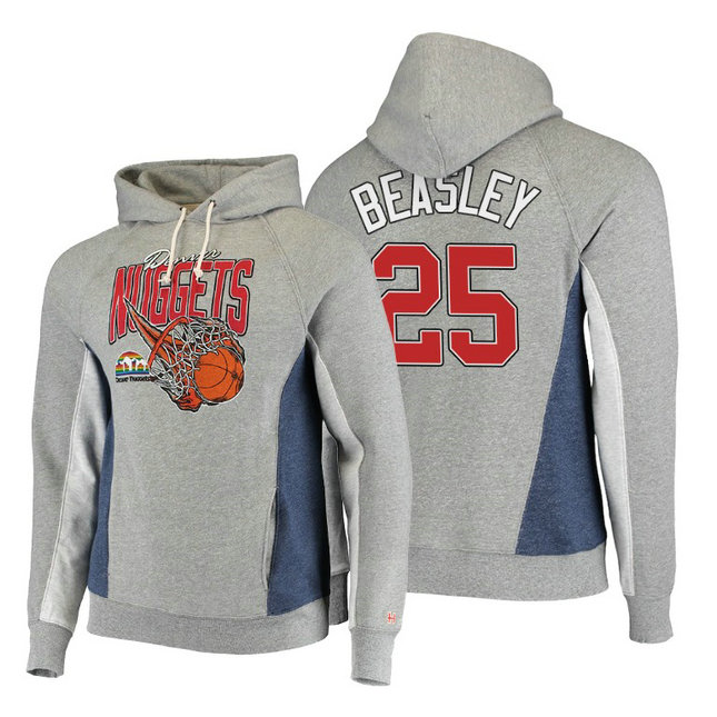 Malik Beasley Denver Nuggets #25 Fire Shoot Gray Hoodie Malik Beasley Denver Nuggets #25 Fire Shoot Gray Hoodie
