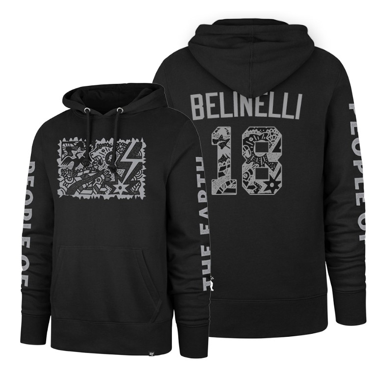 Marco Belinelli #18 Spurs X Patty Mills X Tap Pilam Black Hoodie Marco Belinelli #18 Spurs X Patty Mills X Tap Pilam Black Hoodie