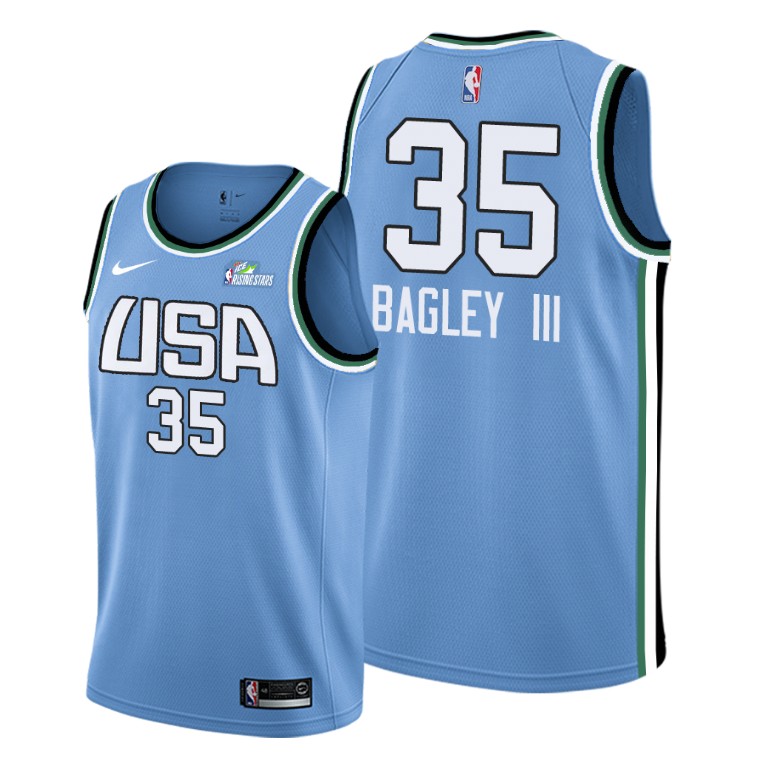 Marvin Bagley III Sacramento Kings #35 Blue 2019 Rising Star Team World Jersey Marvin Bagley III Sacramento Kings #35 Blue 2019 Rising Star Team World Jersey
