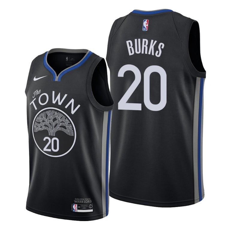 Alec Burks Golden State Warriors #20 2019-20 City Black Jersey
