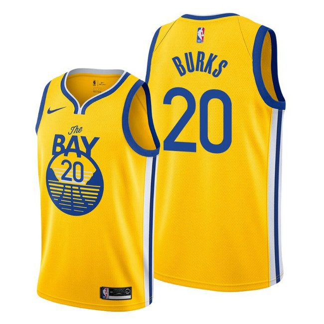 Alec Burks Golden State Warriors #20 2019-20 Statement Yellow Jersey Alec Burks Golden State Warriors #20 2019-20 Statement Yellow Jersey