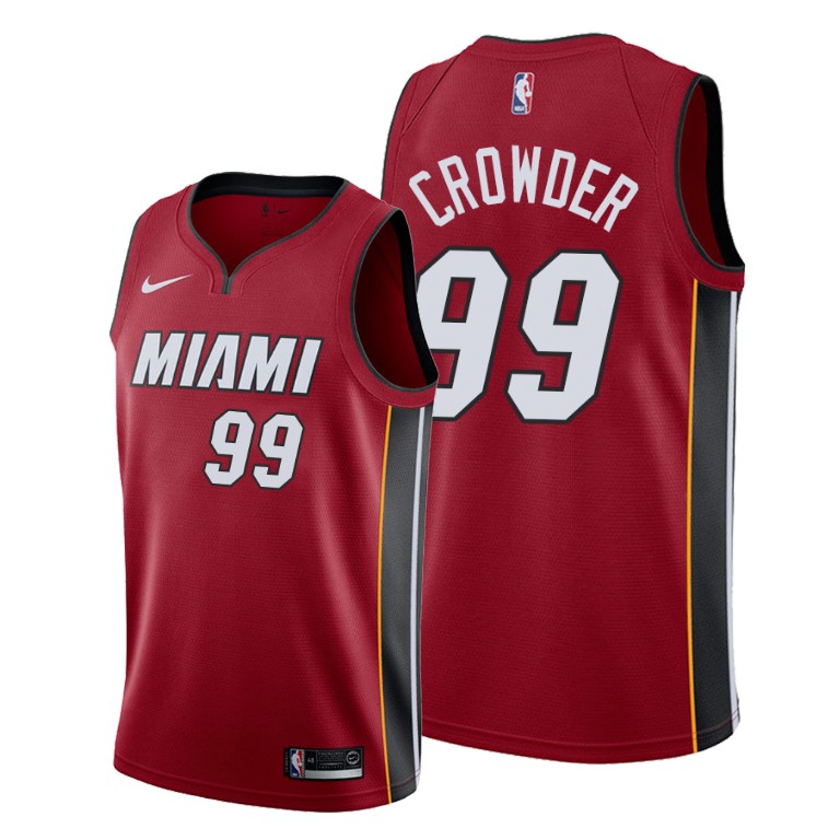 Jae Crowder Miami Heat #99 Statement Red Jersey With 2023 NBA finals patch 