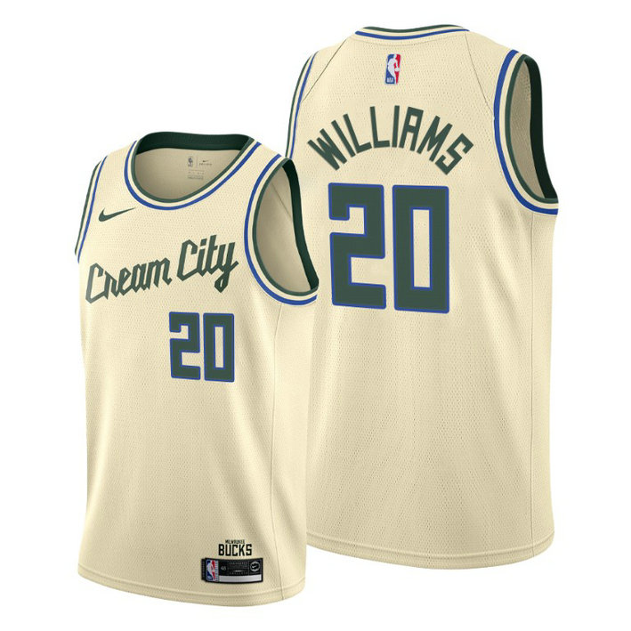 Marvin Williams Milwaukee Bucks #20 2019-20 City Jersey - Cream Marvin Williams Milwaukee Bucks #20 2019-20 City Jersey - Cream