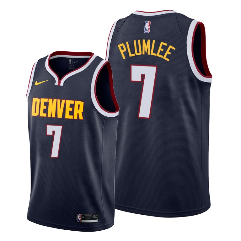 Mason Plumlee Denver Nuggets #7 Icon Navy Jersey With 2023 NBA finals patch 