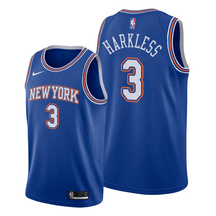 Maurice Harkless New York Knicks #3 2019-20 Statement Blue Jersey Maurice Harkless New York Knicks #3 2019-20 Statement Blue Jersey