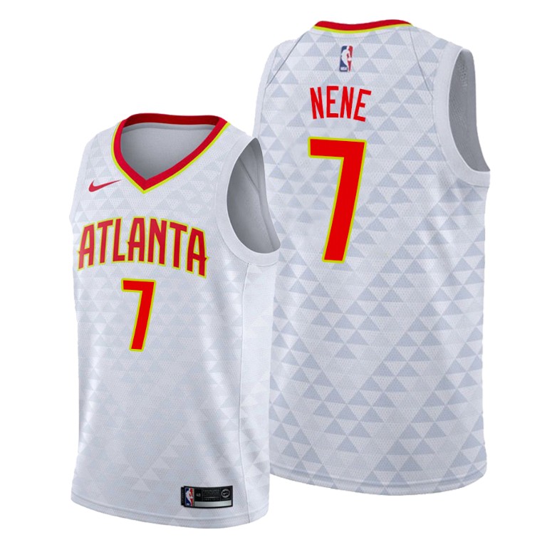 Nene Atlanta Hawks #7 2019-20 Association White Jersey Nene Atlanta Hawks #7 2019-20 Association White Jersey