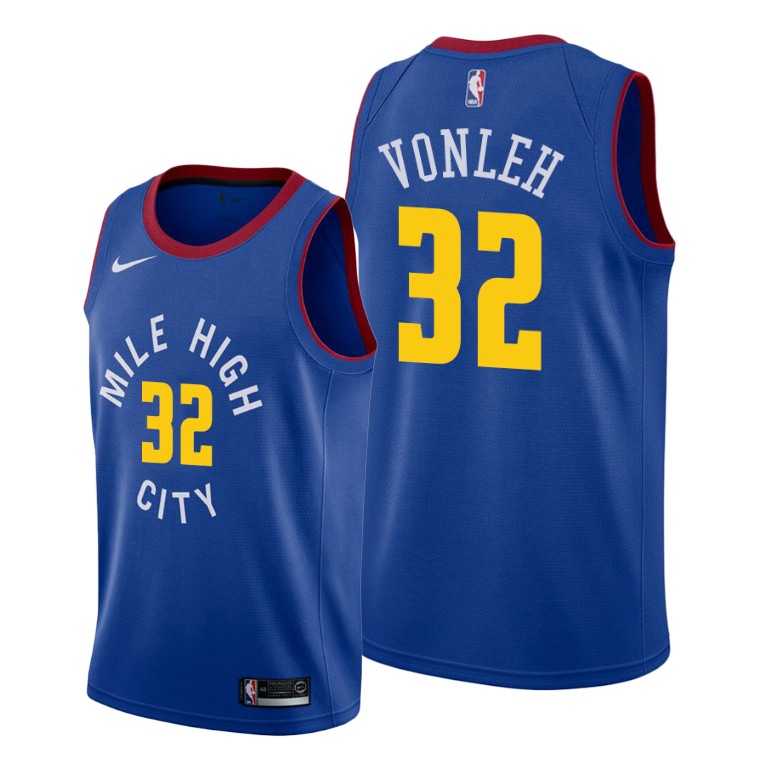 Noah Vonleh Denver Nuggets #32 Statement Blue Jersey With 2023 NBA finals patch 