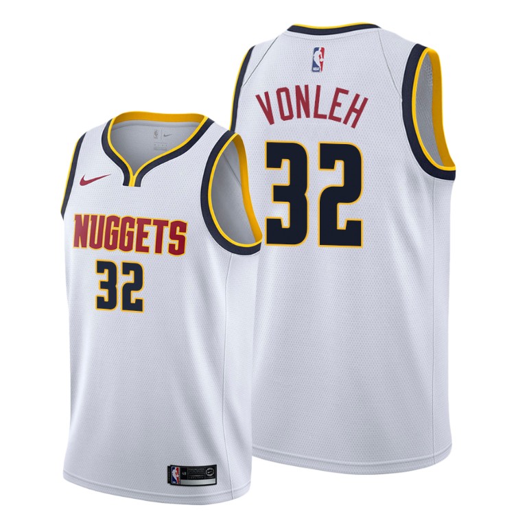 Noah Vonleh Denver Nuggets #32 Association White Jersey With 2023 NBA finals patch 