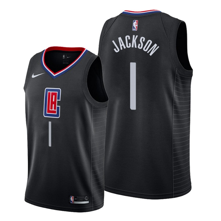Reggie Jackson Los Angeles Clippers #1 2019-20 Statement Black Jersey Reggie Jackson Los Angeles Clippers #1 2019-20 Statement Black Jersey