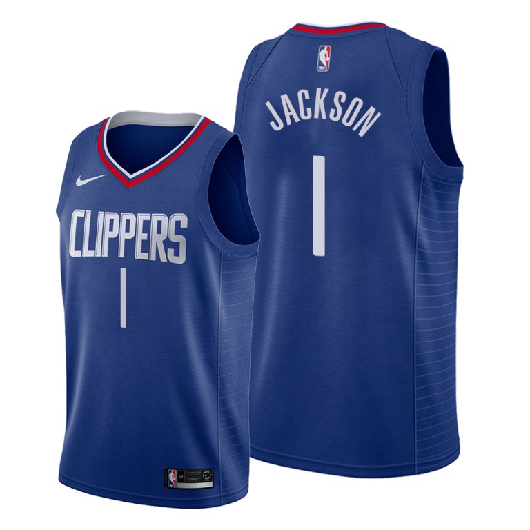 Reggie Jackson Los Angeles Clippers #1 2019-20 Icon Royal Jersey