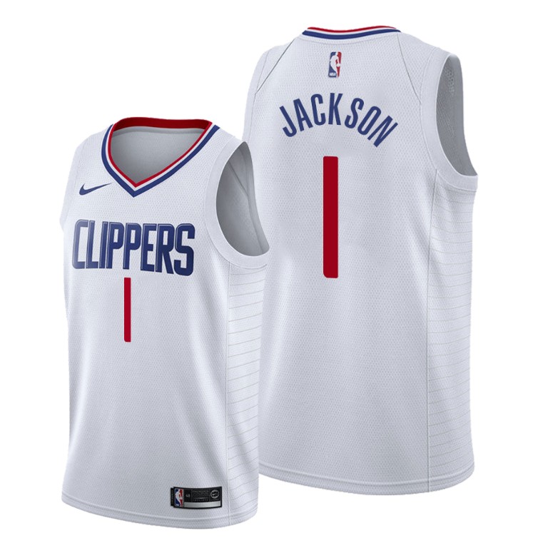 Reggie Jackson Los Angeles Clippers #1 2019-20 Association White Jersey Reggie Jackson Los Angeles Clippers #1 2019-20 Association White Jersey