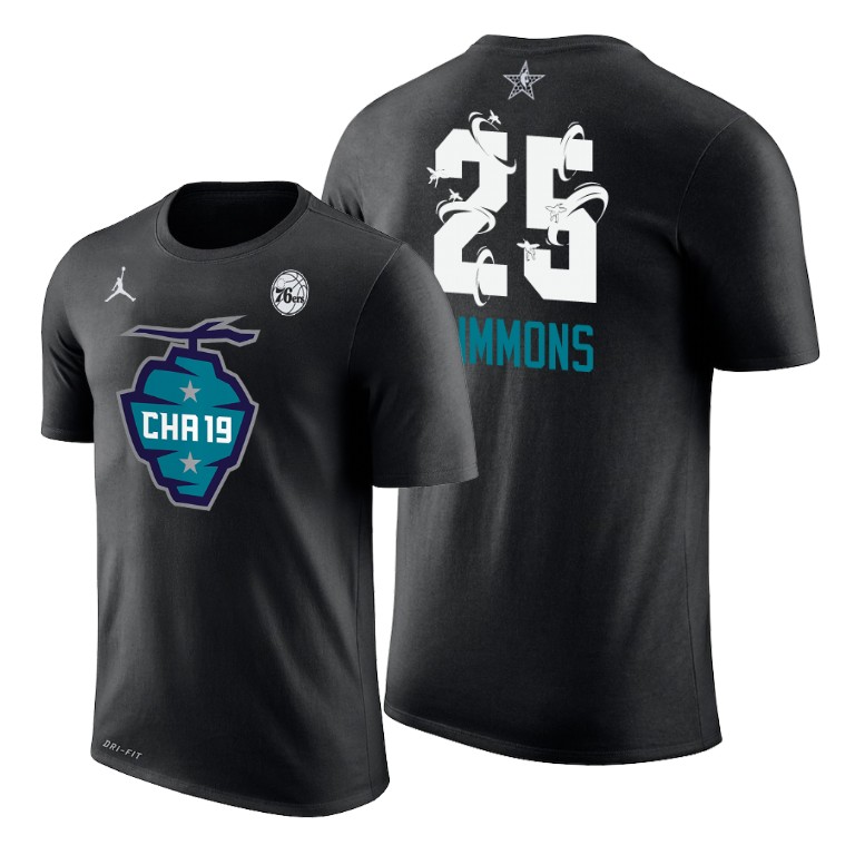 Philadelphia 76ers Ben Simmons 2019 All-Star The Buzz Side Sweep Black T-Shirt