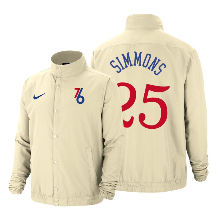Philadelphia 76ers #25 Ben Simmons City DNA Jacket - Cream