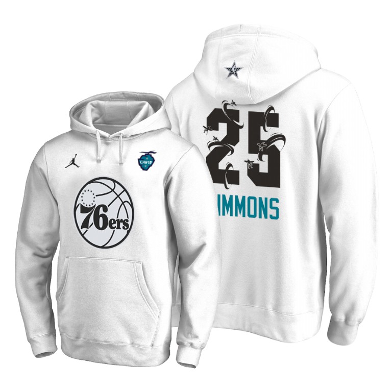 Philadelphia 76ers Ben Simmons 2019 All-Star The Buzz Side Sweep Pullover White Hoodie