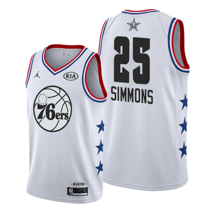 Philadelphia 76ers #25 Ben Simmons White 2019 All-Star Jersey