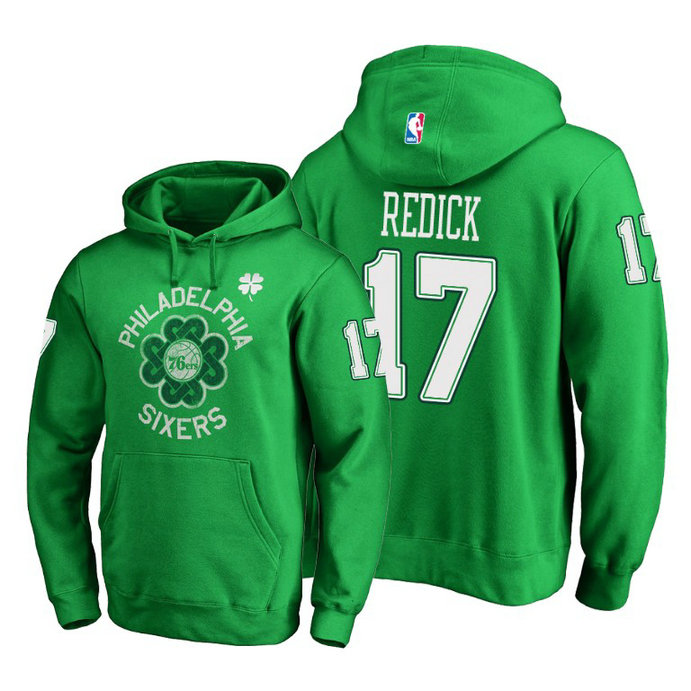 Philadelphia 76ers J.J. Redick Green St. Patrick's Day Pullover Hoodie #17