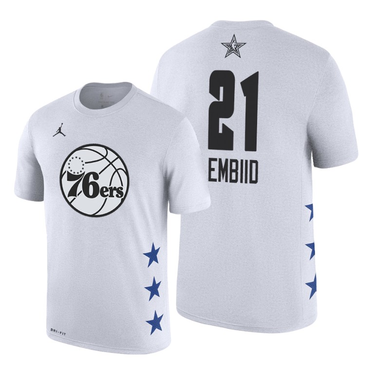 Philadelphia 76ers Joel Embiid 2019 All-Star Game Name & Number White T-Shirt
