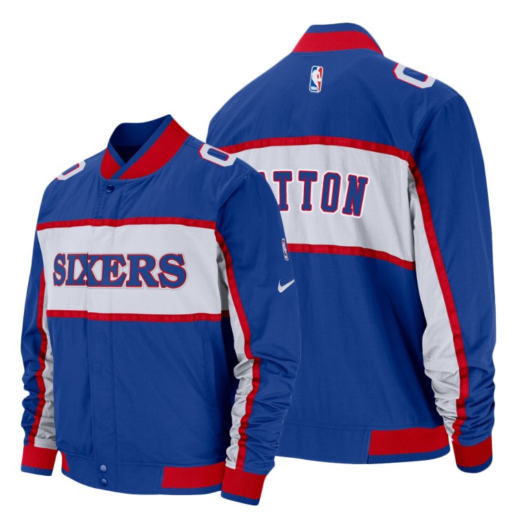 Philadelphia 76ers #0 Justin Patton Courtside Icon Jacket - Blue