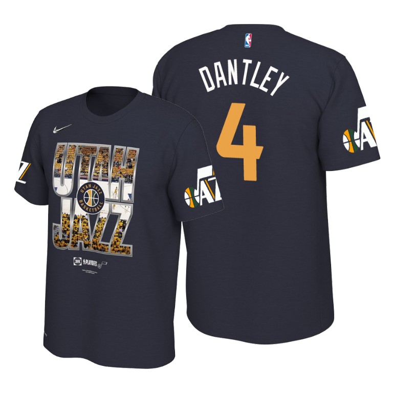 Utah Jazz Adrian Dantley Navy 2019 NBA Playoffs T-Shirt