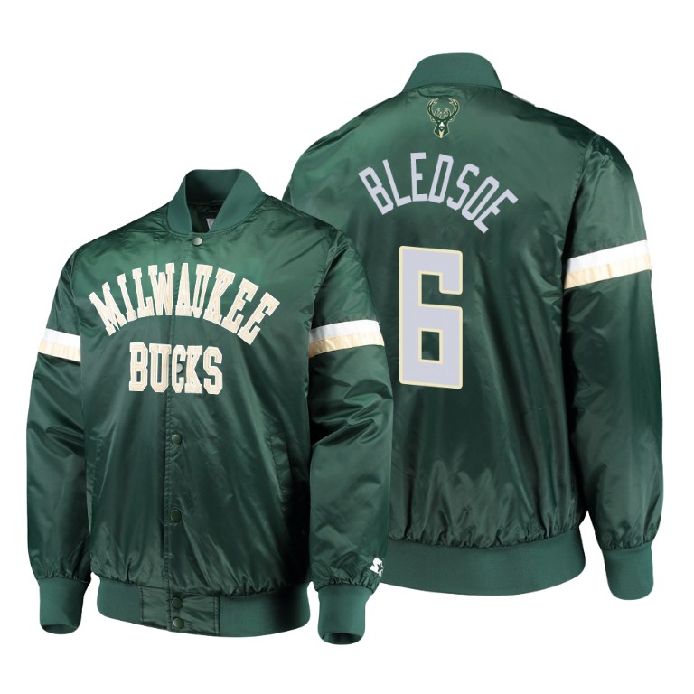 Milwaukee Bucks #6 Eric Bledsoe The Champ Varsity Satin Jacket - Green