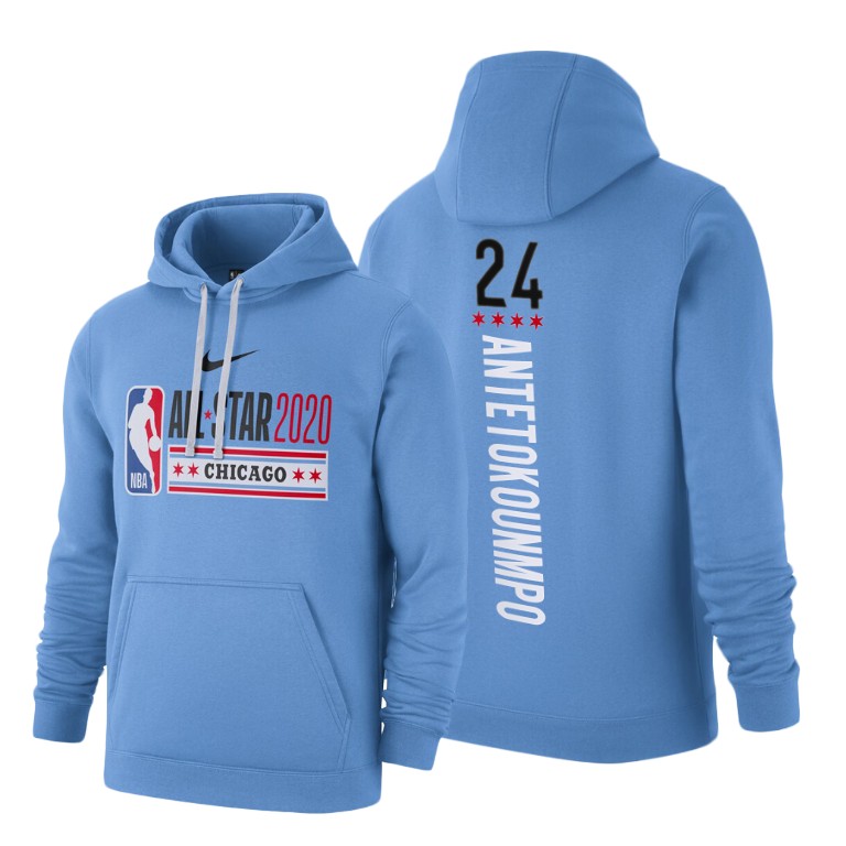 Milwaukee Bucks Giannis Antetokounmpo 2020 NBA All-Star Game Club Fleece Hoodie - Blue Milwaukee Bucks Giannis Antetokounmpo 2020 NBA All-Star Game Club Fleece Hoodie - Blue