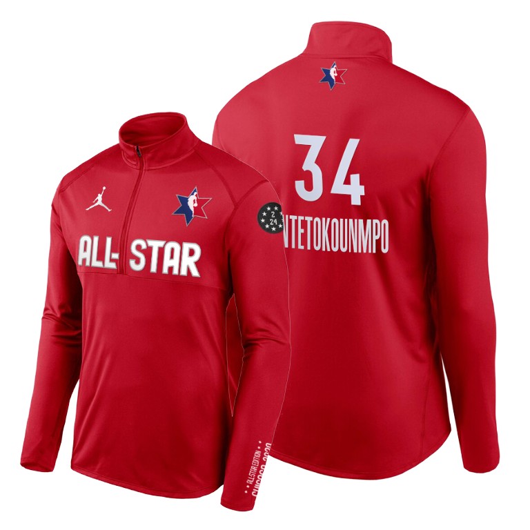 Milwaukee Bucks Giannis Antetokounmpo 2020 NBA All-Star Game Eastern Conference Red Jacket