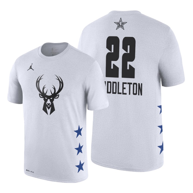 Milwaukee Bucks Khris Middleton 2019 All-Star Game Name & Number White T-Shirt