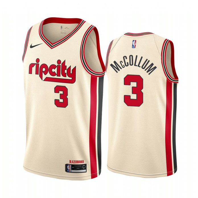 C.J. McCollum Portland Trail Blazers #3 Cream 2019-20 City Jersey