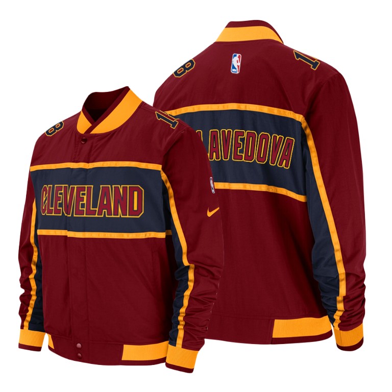 Cleveland Cavaliers #18 Matthew Dellavedova Courtside Icon Jacket - Maroon