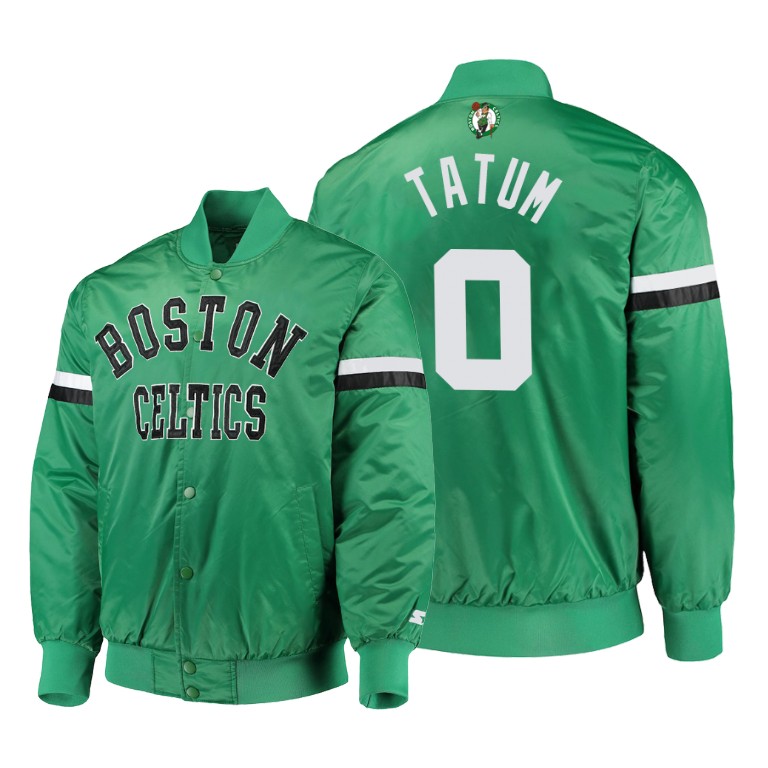 Boston Celtics #0 Jayson Tatum The Champ Varsity Satin Jacket - Green